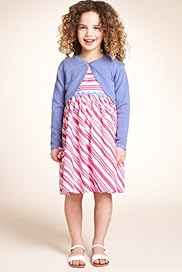 Pure Cotton Striped Dress Cardigan Set