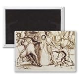 The Blind Man, 1853 (pen, ink, wash and.. - 3x2 inch Fridge Magnet - large magnetic button - Magnet