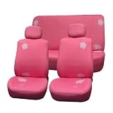 On Sale....universal Full Set Car Seat Covers Bloom Pink with Pink Flower Fb053 Pink 112