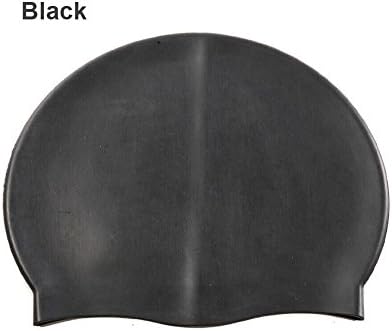 LIULEI Soft Waterproof Silicone Adult Swimming Swim Cap Hat for Women and Men - [Anti-Tear / Protect Hair and Ear] Long Hair Water Sports Professional Swimming Cap - Black