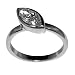 Slanted green marquise shaped cubic zirconia ring with silver frame