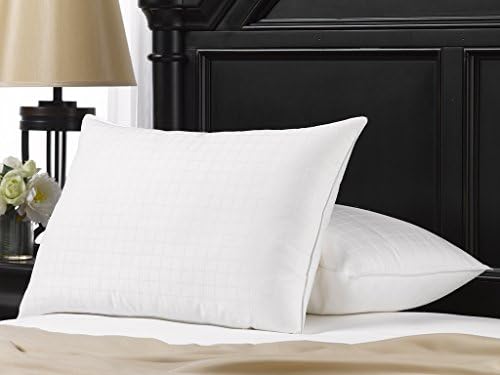 Down-Like Ella Jayne Collection Soft 100% Cotton Pillows - 2-Pack, Queen Size, Synthetic Down Fiber Fill Pillows