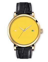 SPRAWL Aanalog Fashion Series Gold Ladies Watches of Genuine Black Leather Strap,Unique Wrist Watch for Women Girls Designed with Yellow Pencil