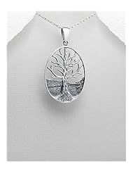 Tree Pendant Necklace In 92.5 Sterling Silver