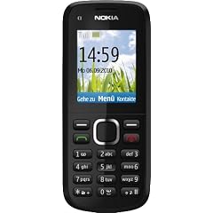 Nokia C1-02 Handy (Ohne Branding, 4,6 cm (1,8 Zoll) Display, Bluetooth) schwarz