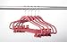 ULTRA-SLIM VELVET SUIT HANGERS W/PANT FINGER CLIPS - SET OF 5- Pink