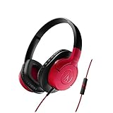 Audio-Technica ATH-AX1iSRD SonicFuel Over-Ear Headphones for Smartphones, Red