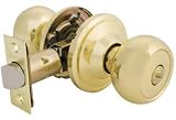 Master Lock CAC0303 Residential Knob Lockset,� Modified� Ball Knob,� Privacy Lock, Polished Brass