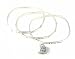 Bracelet - B159 - 3 Pc Bangle Set with Heart Charm - Inscribed with Live Well, Love Much and Laugh Often with Embedded Crystal Stones ~ Silver Tone Metal