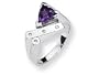 1.07 cttw Sterling Silver Amethyst and Diamond Ring Size 8