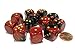 Chessex Dice d6 Sets: Gemini Black & Red with Gold - 16mm Six Sided Die (12) Block of Dice