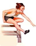 Sports Pin Up Runner June 1935 Snappy Magazine Cover Art Vintage Poster Without Text
