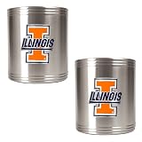 Illinois Fighting Illini 2pc Stainless Steel Can Holder Set NCAA College Athletics