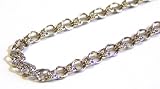 14k White Gold 5mm Double Link Charm Bracelet, 7.25
