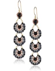 Miguel Ases Onyx and Hematite Long Drop Earrings