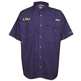 Columbia LSU Tigers Purple Bonehead Short Sleeve Shirt