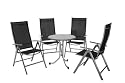 Set Arosa Alu-Textil bestehend aus: 4 x Arosa Aluminium-Klappsessel L 46 x B 46 x H 69 cm - 1 x Sieger Tisch 108/A &Oslash; 70 x H 72 cm