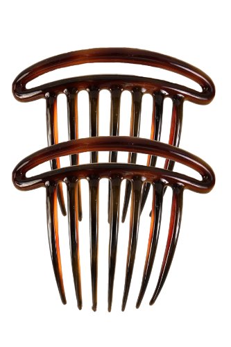 Caravan French Double Rim French Twist Comb Tortoise Shell Pair.65 Ounce