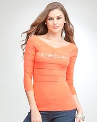 bebe Logo Shadow Stripe Sweater