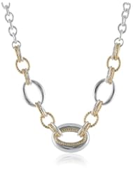 Napier "Glitter Links" Two-Tone Open Link Frontal Necklace, 19"