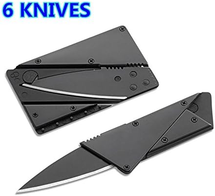 ES Tech Multifunctional Card Type Mini Fruit Cutter Pocket Knife Great Tools Fit in Your Wallet, Black (6 Black)
