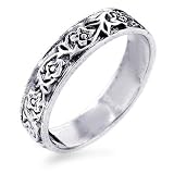 Sterling Silver Flower Design Ring, Size 8.5