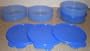 Tupperware Flat Bottom Cereal Bowl Set of 4, 2 Cup Capacity, Blue