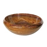 Decolav 1625-O-GLD 16-Inch Round Tapered Rim Stone Vessel, Gold Onyx
