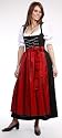 Dirndlkleid Vroni/SC135 rot 2ter Sch&uuml;rzen 4tlg.