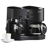 Mr. Coffee ECM21 4-Shot Espresso Machine and 8-Cup Coffeemaker Combo, Black