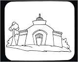 Decorated Mouse Pad with "black and white", Caribbean, structure, building, block, fort, cannons, Cuba, house