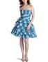 Betsey Johnson Women's Tiered Ruffle Strapless,Blue,2