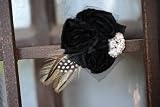 The Rebecca Black Jeweled Flower Hair Clip with Feathers The Rebecca Black Jeweled Flower Hair Clip with Feathers