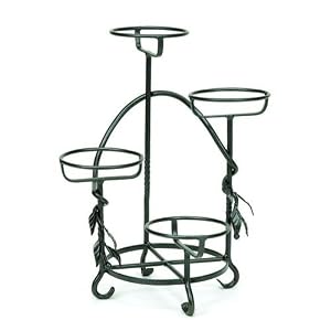 Buy outdoor decorative stands - Achla Feng Shui Patio Decor Black Graphite Cascading Plant Stand Decorative Outdoor Garden Planters black