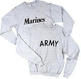 MILITARY GEAR - MARINES - Grey Crewneck Heavyweight Sweatshirt