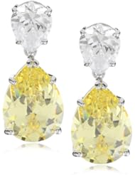 CZ by Kenneth Jay Lane "Trend Cubic Zirconia" Rhodium-Plated Pear Drop Earrings