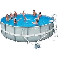 Intex Ultra Metal Frame Pool w/ New Child Safety Barrier Ladder - 18' x 52 complete set