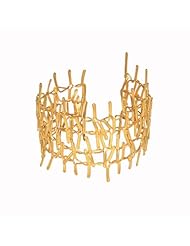 925 Sterling Silver Gold Plated Handmade Mesh Style Womens Ethnic Bangles Jewelry
