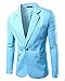 XQS Men's Stylish Solid Color One Button Blazer Jacket Suit