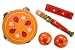 6 tlg. Set Musikinstrumente Holz - orange mit Marienkäfer incl. Holzkiste !