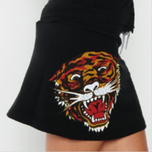 Ed Hardy Black Tiger Stretch French Terry Mini Skirt