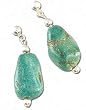 Solid Sterling Silver Green Turquoise Earrings