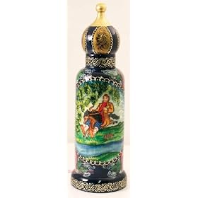 Nesting BOTTLE HOLDER Wine Matryoshka MAGIC HORSE [The top part of this clever bottle "cathedral" is an "onion dome," the traditional architecture for a Russian church. Like a matryoshka, it opens up in the middle, allowing you to put a bottle of wine inside, and the top is detachable for easy pouring. A great gift for festive occasions!] [This item is practical and make an ideal gift. It is also an original Russian folk art, a unique expression of national culture, and this also contributes to its growing fame. Today`s russian craftsmen are reviving generations of experience in the art of carving and painting wood. Anyone who has seen this item cannot fail to be impressed. Gracefully austere in form, yet rich in decoration, these modest article is genuine work of art]