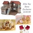 Calico Critters Luxury Townhome Gift Set 2 Chipmunk Figures Over 60 Accessories (Including Desk, Kitchen, Bedroom, Dining Room, and Laundry Sets)