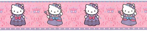 Hello Kitty Pink Princess Pre-pasted Wallpaper Border Hello Kitty Pink Princess Pre-pasted Wallpaper Border
