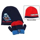 Childrens/Kids Thomas The Tank Engine Embroidered Reversible Hat & Mittens Set