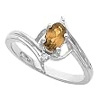 14K White Gold Spessartite Garnet and Diamond Ring