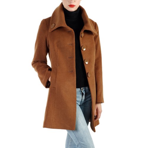 Phistic Women's Cashmere Blend Wing Collar Coat - Pecan 12