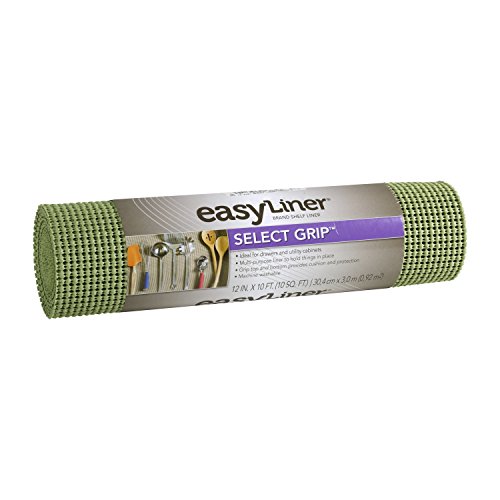 Duck Brand 280984 Select Grip Easy Liner Non-Adhesive Shelf Liner, 12-Inch x 10-Feet, Lichen It/Green
