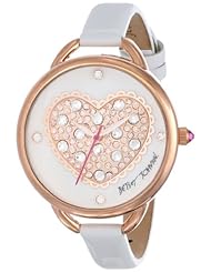 Betsey Johnson Womens BJ00067-28 Rose Gold Puffy Heart Dial Watch